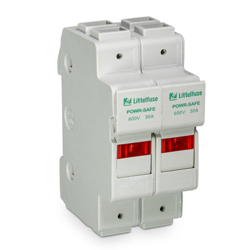 Littelfuse LPSM QC Series 30A POWR-SAFE Fuse Holder With Quick Connect Terminal, 2 Pole, 600Vac/dc, LPSM0002ZQCID