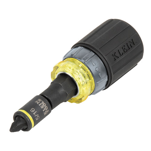 Klein Tools 32561HDRT, KNECT™ 7-in-1 Ratcheting Impact-Rated Stubby Screwdriver/Nut Driver