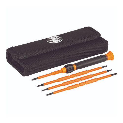 Klein Tools 32584INSR, 8-in-1 Insulated Precision Screwdriver Set with Case