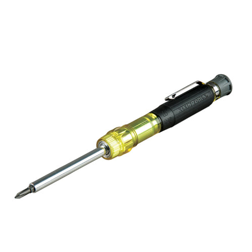 Klein Tools 32614, Multi-Bit Electronics Pocket Screwdriver, 4-in-1, Phillips, Slotted Bits