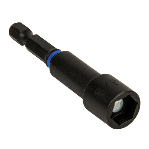 Klein Tools 32794, S2 Steel Pro Impact Power Bits, 3/8-Inch Nut Driver, Blue, 3-Pack