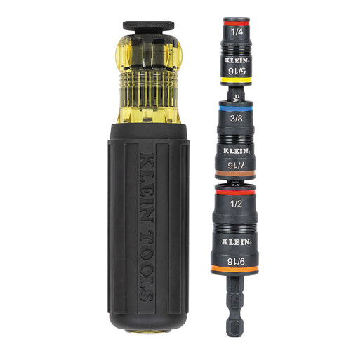 Klein Tools 32910, 7-in-1 Impact Rated Flip Socket Set with Handle