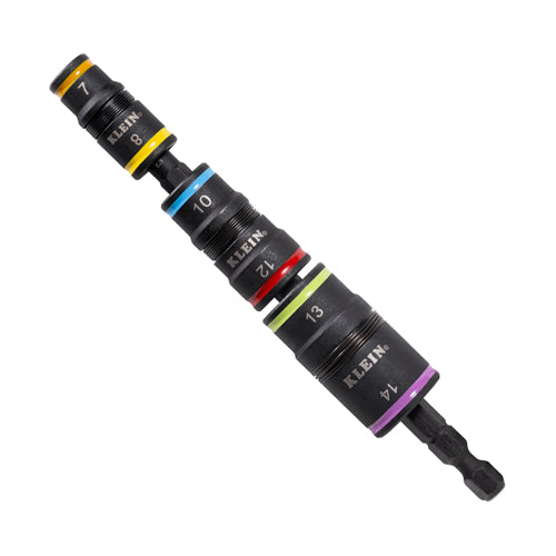 Klein Tools 32933M, 6-in-1 Impact Rated Flip Socket Set, Metric