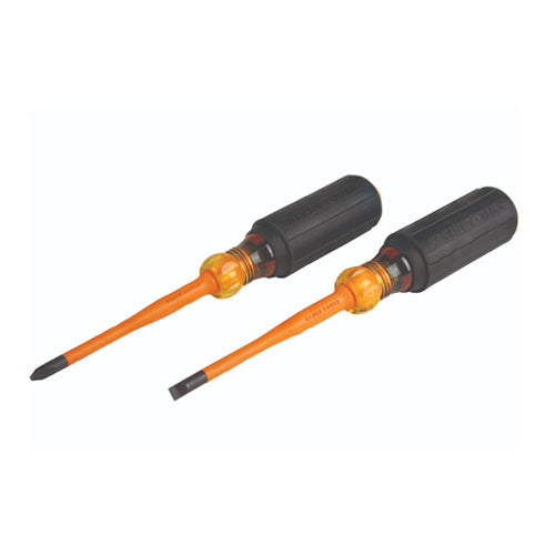 Klein Tools 33732INS, Screwdriver Set, Slim-Tip Insulated Phillips and Cabinet Tips, 2-Piece