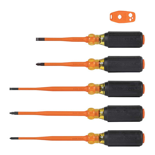 Klein Tools 33736INS, Screwdriver Set, 1000V Slim-Tip Insulated and Magnetizer, 6-Piece