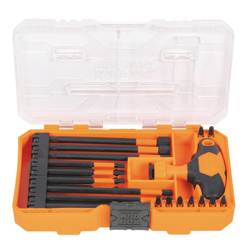 Klein Tools 33804, ProFlex Impact-Rated Interchangeable Ratcheting T-Handle Set, 23-Piece