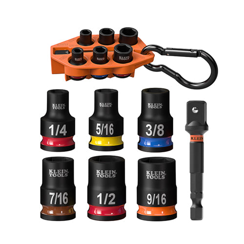 Klein Tools ﻿33808, Grab-And-Go Impact Socket Set, SAE, 7-Piece