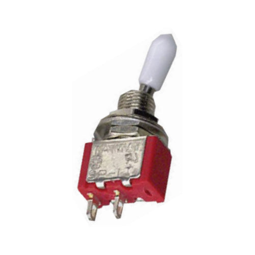 Techspan 35-006, Miniature Toggle Switch, On-Off Circuit, Single Pole/Single Throw (SPST), 5A, Bat with Boot Actuator, Solder Terminal
