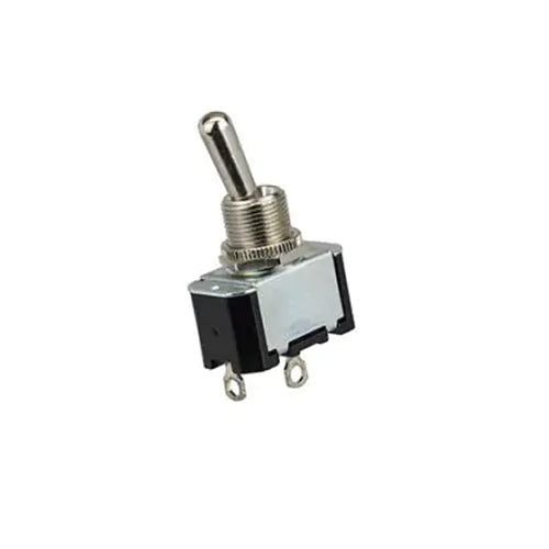 Techspan 35-076, Medium Duty Toggle Switch, Off-(On) Circuit, Single Pole/Single Throw (SPST), 6A, Metal Bat Actuator, Solder Terminal