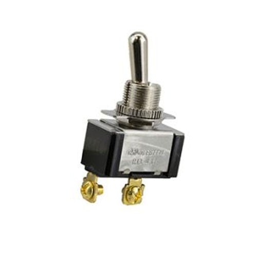 Techspan 35-080, Heavy Duty Toggle Switch, On-Off Circuit, Single Pole/Single Throw (SPST), 20A, Metal Bat Actuator, Screw Terminal