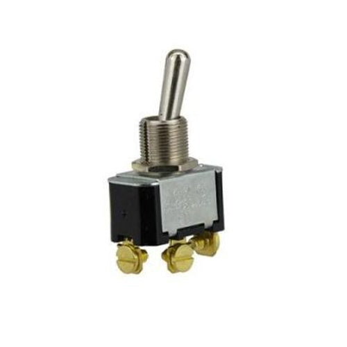 Techspan 35-1116, Medium Duty Toggle Switch, On-(On) Circuit, Single Pole/Double Throw (SPDT), 6A, Brass Bat Actuator, Screw Terminal