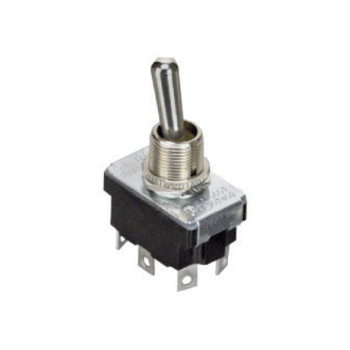 Techspan 35-116, Medium Duty Toggle Switch, On-(On) Circuit, Single Pole/Double Throw (SPDT), 6A, Metal Bat Actuator, Solder Terminal