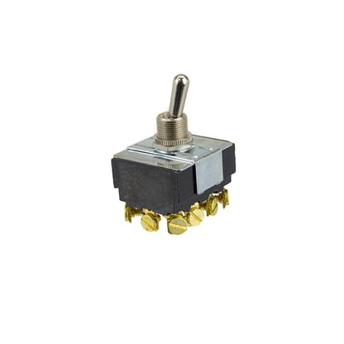 Techspan 35-143, Heavy Duty Toggle Switch, On-Off-On Circuit, Four Pole/Double Throw (4PDT), 15A, Metal Bat Actuator, Screw Terminal