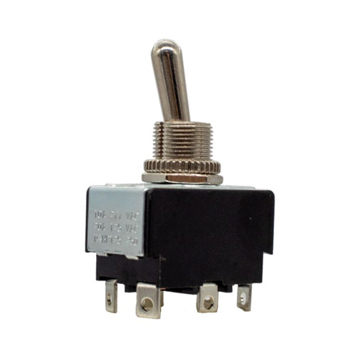 Techspan 35-151, Heavy Duty Toggle Switch, On-Off-(On) Circuit, Double Pole/Double Throw (DPDT), 20A, Metal Bat Actuator, Screw Terminal