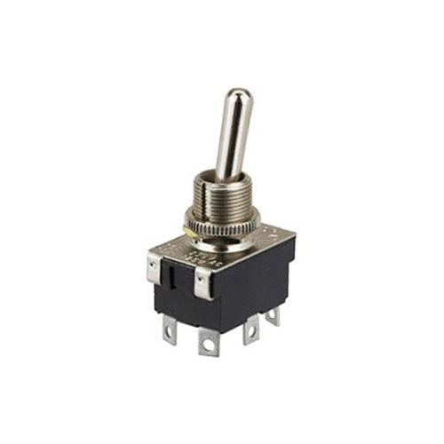Techspan 35-152, Medium Duty Toggle Switch, On-On Circuit, Double Pole/Double Throw (DPDT), 15A, Metal Bat Actuator, Solder Terminal