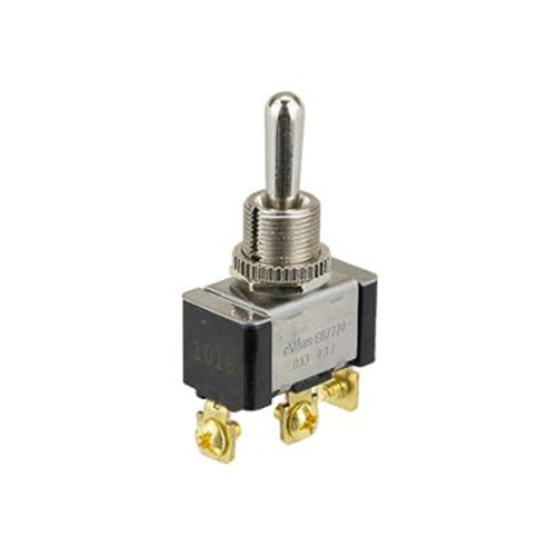 Techspan 35-153, Heavy Duty Toggle Switch, On-Off-(On) Circuit, Single Pole/Double Throw (SPDT), 20A, Metal Bat Actuator, Screw Terminal