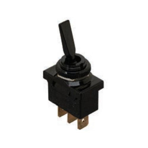 Techspan 35-3009, Medium Duty Toggle Switch, On-Off Circuit, Single Pole/Single Throw (SPST), 20A, Black Nylon Paddle Actuator, Quick Connect/Solder Terminal