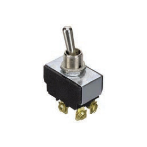 Techspan 35-185, Heavy Duty Toggle Switch, On-Off Circuit, Double Pole/Single Throw (DPST), 20A, Metal Bat Actuator, Quick Connect Terminal