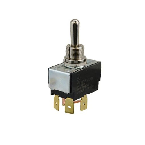 Techspan 35-3127, Medium Duty Reversing Toggle Switch, (On)-Off-(On) Circuit, Double Pole/Double Throw (DPDT), 15A, Metal Bat Actuator, Quick Connect Terminal