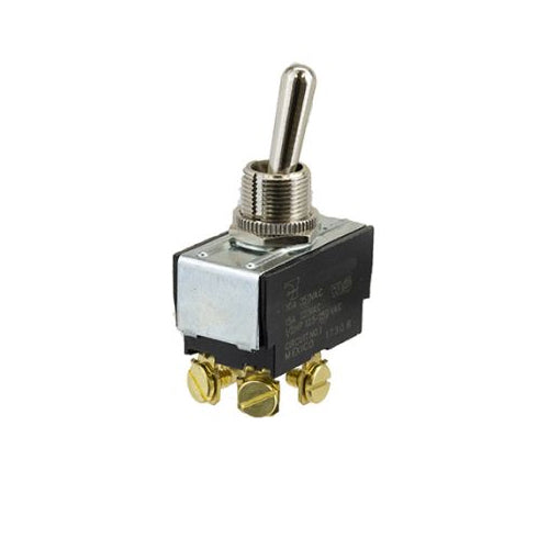 Techspan 35-3135, Heavy Duty Toggle Switch, On-On-Off, Progressive Two Circuit, 15A, Brass Bat Actuator, Screw Terminal