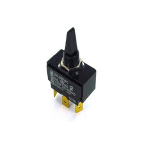 Techspan 35-3168, Medium Duty Toggle Switch, On-Off-On Circuit, Double Pole/Double Throw (DPDT), 20A, Black Nylon Paddle Actuator, Screw Terminal