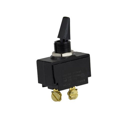 Techspan 35-3160, Medium Duty Toggle Switch, On-Off Circuit, Single Pole/Single Throw (SPST), 20A, Black Nylon Paddle Actuator, Screw Terminal