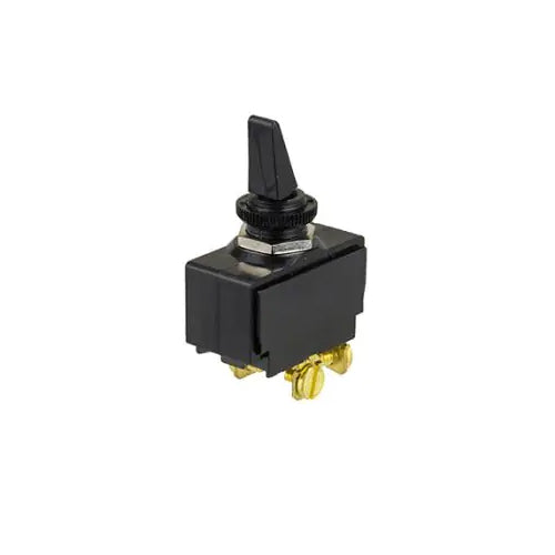 Techspan 35-3164, Medium Duty Toggle Switch, On-Off Circuit, Double Pole/Single Throw (DPST), 20A, Black Nylon Paddle Actuator, Screw Terminal