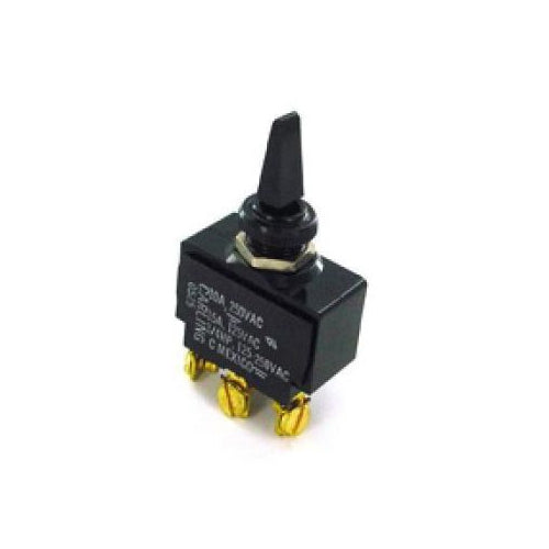 Techspan 35-3169, Medium Duty Toggle Switch, (On)-Off-(On) Circuit, Single Pole/Double Throw (SPDT), 15A, Black Nylon Paddle Actuator, Screw Terminal