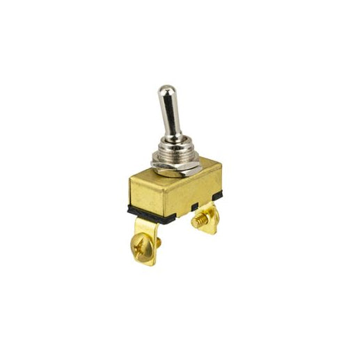 Techspan 35-3170, Heavy Duty Toggle Switch, On-Off Circuit, Single Pole/Single Throw (SPST), 20A, Brass Bat Actuator, Screw Terminal