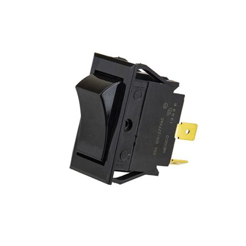 Techspan 35-3636, Standard Appliance Rocker Switch, On-Off Circuit, Single Pole/Single Throw (SPST), 20A, Black Nylon Actuator