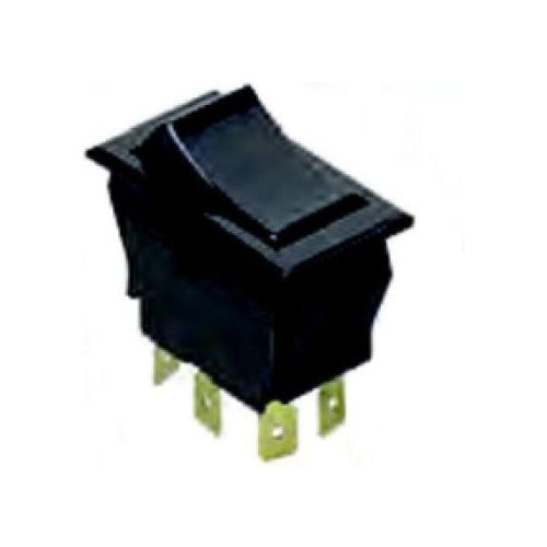 Techspan 35-3660, Standard Appliance Rocker Switch, (On)-Off Circuit, Double Pole/Single Throw (DPST), 15A, Black Nylon Actuator