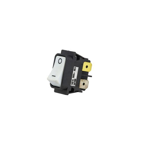 Techspan 35-3705, Miniature Rocker Switch, On-Off Circuit, Double Pole/Single Throw (DPST), 16A, White Plastic Actuator, Black Imprinting, Quick Connect Terminal