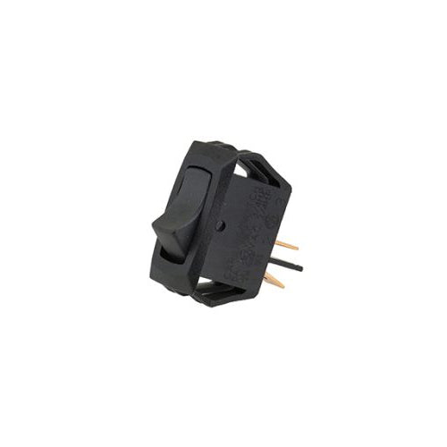 Techspan 35-3710, Standard Appliance Rocker Switch, On-Off Circuit, Single Pole/Single Throw (SPST), 16A, Black Nylon Actuator