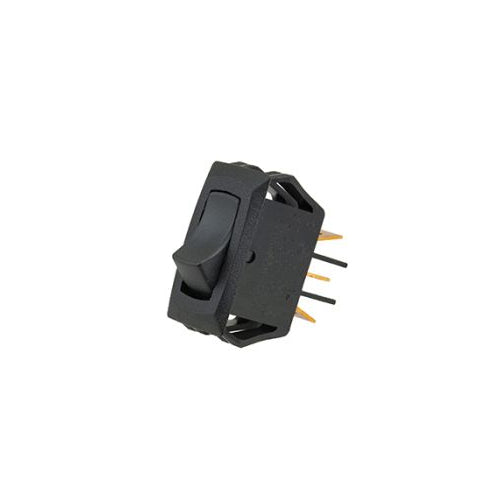 Techspan 35-3720, Standard Appliance Rocker Switch, On-On Circuit, Single Pole/ Double Throw (SPDT), 16A, Black Nylon Actuator