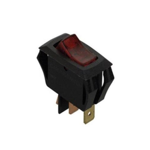Techspan 35-3730, Lighted Appliance Rocker Switch, On-Off Circuit, Single Pole/Single Throw (SPST), 16A, Lighted Amber Actuator
