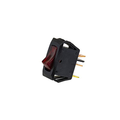Techspan 35-3740, Lighted Appliance Rocker Switch, On-Off Circuit, Single Pole/Single Throw (SPST), 16A, Lighted Red Actuator