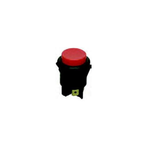 Techspan 35-457, Standard Push Button Switch, Off-(On) Circuit, Normally Open (NO), Single Pole/Single Throw (SPST), 16A, Red Plastic Actuator, Quick Connect/Solder Terminal