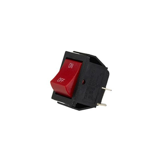 Techspan 35-620, Standard Appliance Rocker Switch, On-Off Circuit, Double Pole/Single Throw (DPST), 15A, Red Poly Actuator, White Imprinting