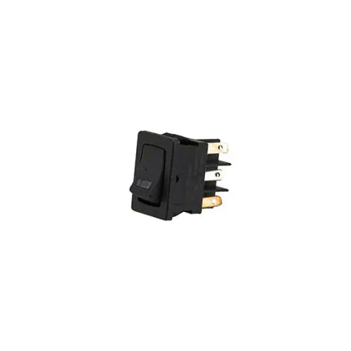 Techspan 35-646, Lighted Miniature Rocker Switch, On-Off Circuit, Double Pole/Single Throw (DPST), 10A, Lighted Red LED Actuator, Solder Eyelet Terminal