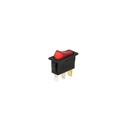 Techspan 35-688, Lighted Appliance Rocker Switch, On-Off Circuit, Single Pole/Single Throw (SPST), Built-in Resistor, 15A, Lighted Red Actuator