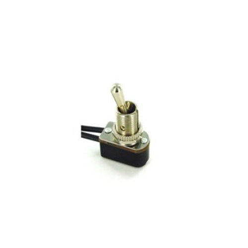 Techspan 35-854, Medium Duty Toggle Switch, On-Off Circuit, Single Pole/Single Throw (SPST), 6A, Black Plastic Bat Actuator, 6'' Wire Lead Terminal