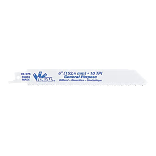 Ideal Industries 36-075, Reciprocating Blade General Purpose, 6", 10 TPI, Pack of 5