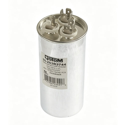 Rotom 36-254R3744, Round Run Capacitor, 25/4 MFD, 370/440 Volt, 1.97'' Diameter, 3.54'' Height