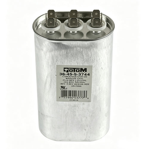 Rotom 36-45-5-3744, 12174, Oval Run Capacitor, 45/5 MFD, 370/440 Volt, 2.8'' W x 1.77'' D x 4.33'' H