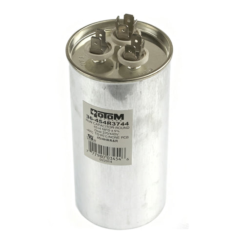 Rotom 36-454R3744, Round Run Capacitor, 45/4 MFD, 370/440 Volt, 2.36'' Diameter, 4.72'' Height