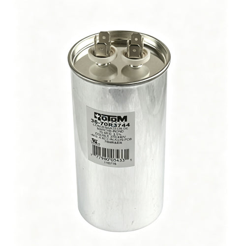 Rotom 36-70R3744, Round Run Capacitor, 70 MFD, 370/440 Volt, 2.36'' Diameter, 4.72'' Height