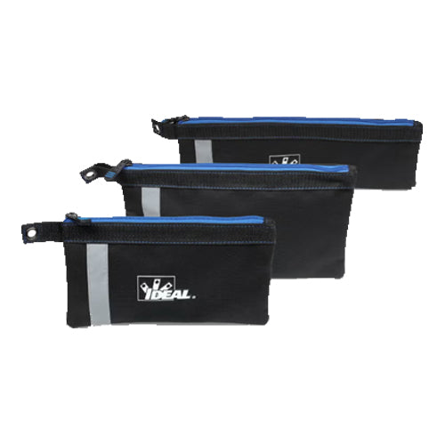 Ideal Industries 37-053, Pro Series Flat Zipper Pouch, 3-Pack (Includes 37-052, 37-050, 37-051)