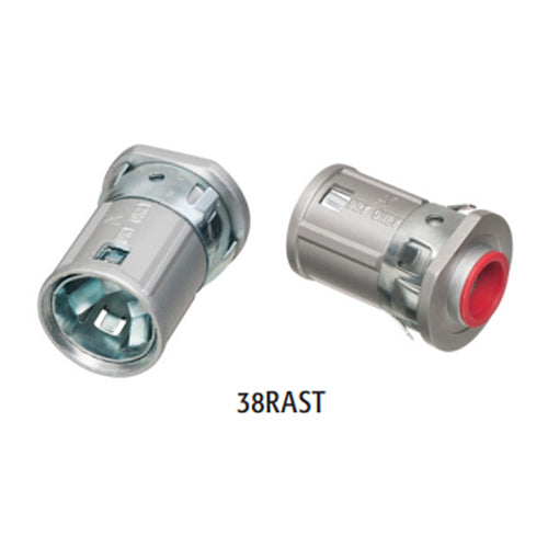 Arlington 38RAST, 1/2" Retrofit Snap²IT® MC Cable Connectors, Zinc, Silver, 25 Packs