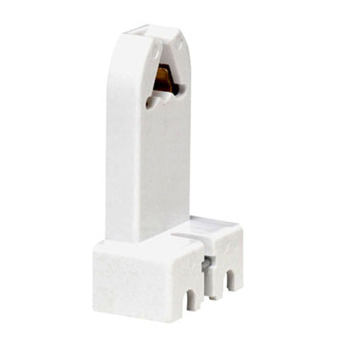 Leviton 390-1W, Standard Fluorescent Lampholder, Medium Base, Bi-Pin, Pedestal, Screw Mount, Turn-Type, 2-Screw Terminal, White, 2 Packs