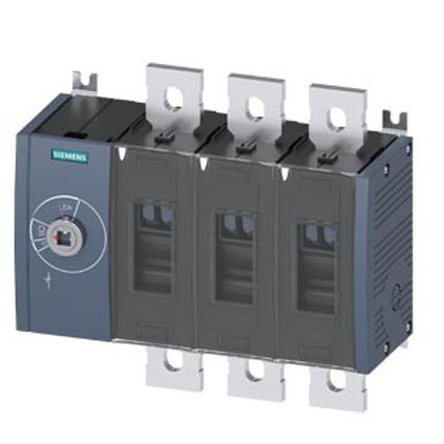 Siemens 3KD46300QE100, Switch Disconnector 630A, Size 4, 3-Pole Front Operating Mechanism Left Basic Unit Without Handle Flat Terminal